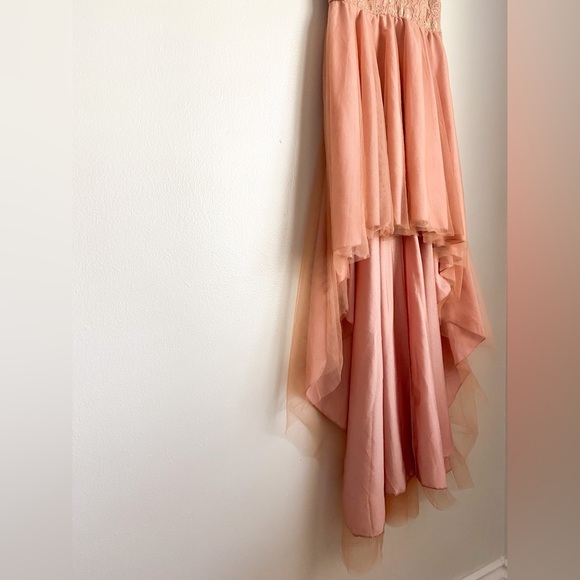 NWT Windsor Formal High Low Tulle Floral Embroidery Gown Maxi Dress Prom Wedding - Picture 8 of 11